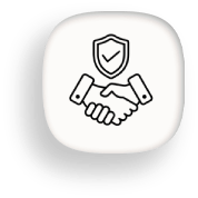 Händedruck mit Sicherheitssymbol