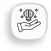 Hand mit Gehirn und Sternen