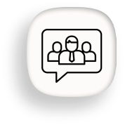 Personen in einem Chatbubble